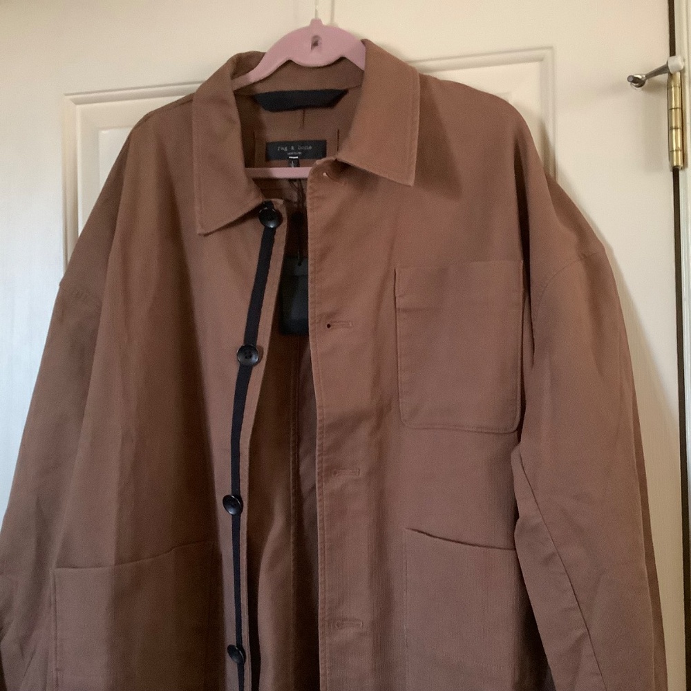 RAG & BONE Mercer Corduroy Barn Jacket Chocolate SZ L - Picture 5 of 16